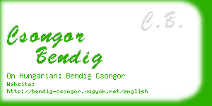 csongor bendig business card